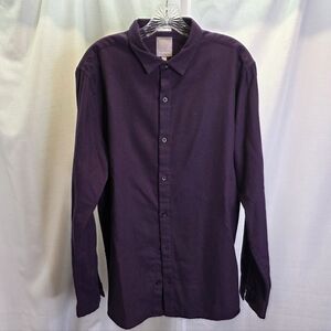 A-Frame for Stitch Fix Deep Purple Soft Touch Button Down Shirt Size Large